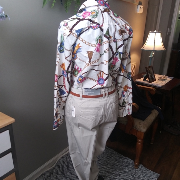 Talbots MP Printed Button Down Blouse - Picture 2 of 4